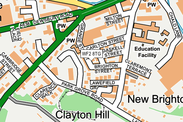 WF2 8TG map - OS OpenMap – Local (Ordnance Survey)