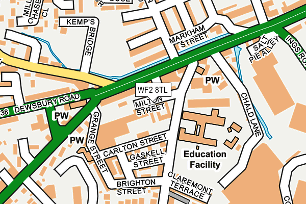 WF2 8TL map - OS OpenMap – Local (Ordnance Survey)