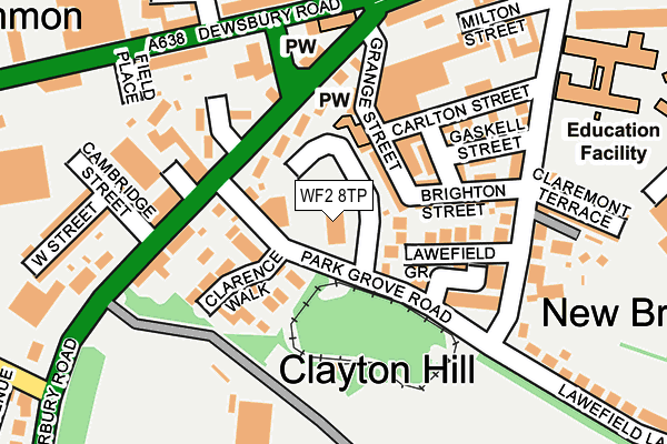 WF2 8TP map - OS OpenMap – Local (Ordnance Survey)