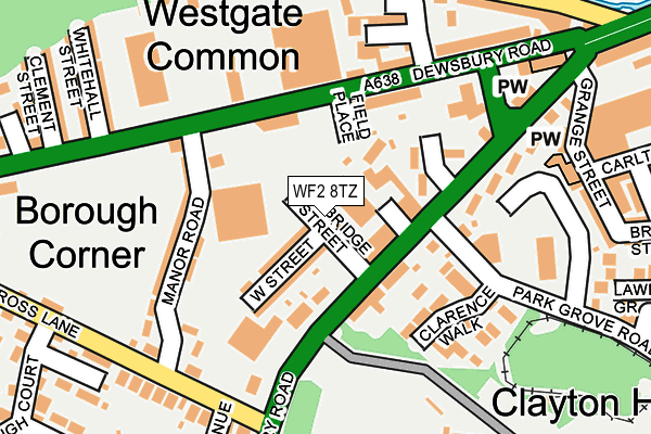 WF2 8TZ map - OS OpenMap – Local (Ordnance Survey)