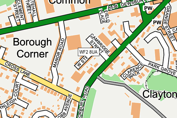 WF2 8UA map - OS OpenMap – Local (Ordnance Survey)