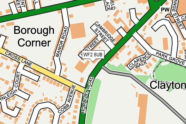 WF2 8UB map - OS OpenMap – Local (Ordnance Survey)