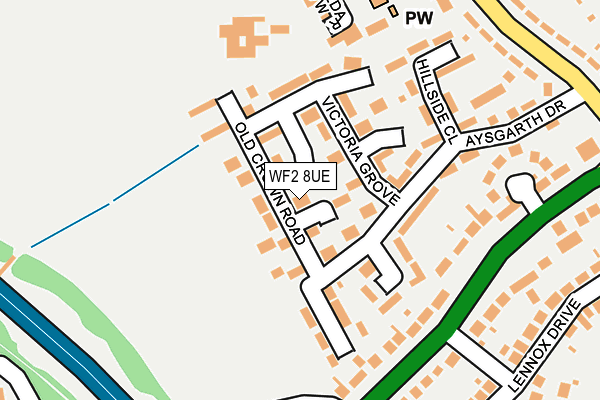 WF2 8UE map - OS OpenMap – Local (Ordnance Survey)