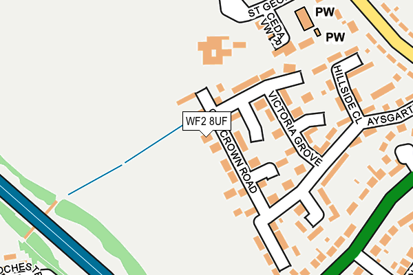 WF2 8UF map - OS OpenMap – Local (Ordnance Survey)