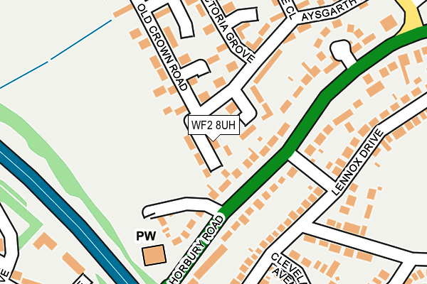 WF2 8UH map - OS OpenMap – Local (Ordnance Survey)