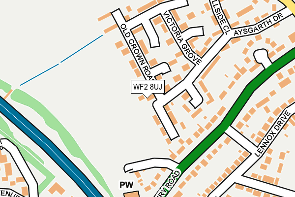 WF2 8UJ map - OS OpenMap – Local (Ordnance Survey)