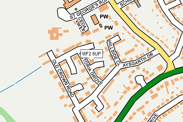 WF2 8UP map - OS OpenMap – Local (Ordnance Survey)