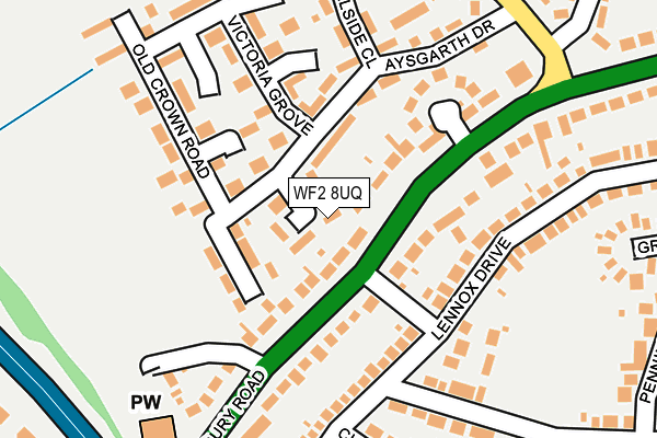 WF2 8UQ map - OS OpenMap – Local (Ordnance Survey)