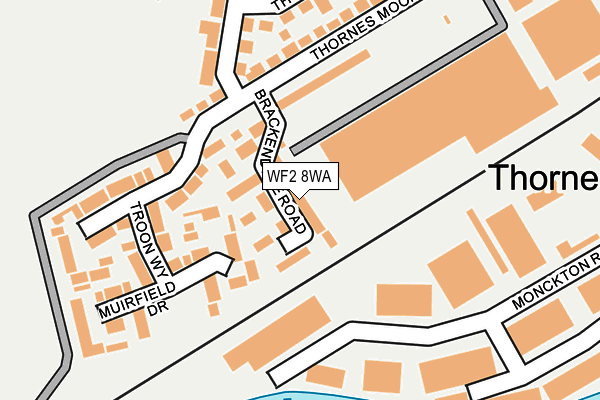 WF2 8WA map - OS OpenMap – Local (Ordnance Survey)