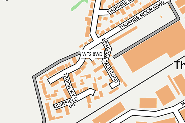 WF2 8WD map - OS OpenMap – Local (Ordnance Survey)