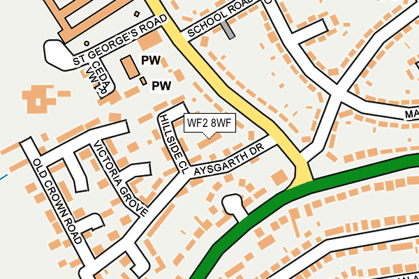 WF2 8WF map - OS OpenMap – Local (Ordnance Survey)
