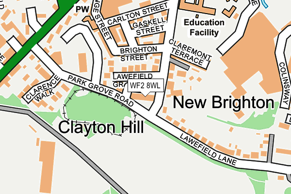 WF2 8WL map - OS OpenMap – Local (Ordnance Survey)