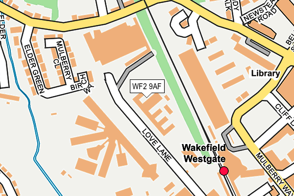 WF2 9AF map - OS OpenMap – Local (Ordnance Survey)