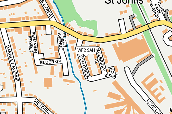WF2 9AH map - OS OpenMap – Local (Ordnance Survey)
