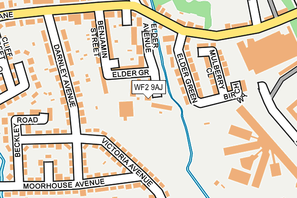 WF2 9AJ map - OS OpenMap – Local (Ordnance Survey)
