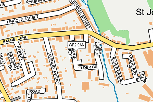 WF2 9AN map - OS OpenMap – Local (Ordnance Survey)