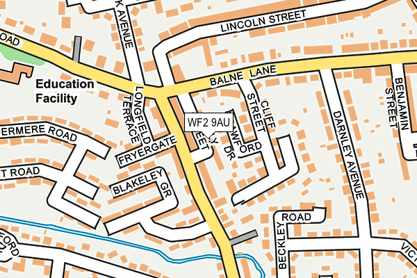 WF2 9AU map - OS OpenMap – Local (Ordnance Survey)