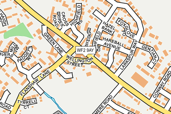 WF2 9AY map - OS OpenMap – Local (Ordnance Survey)