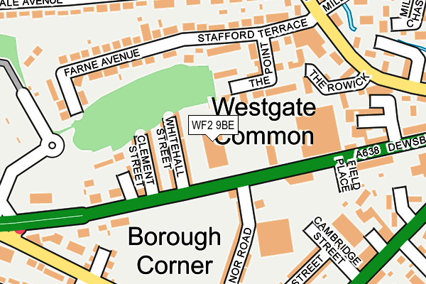 WF2 9BE map - OS OpenMap – Local (Ordnance Survey)