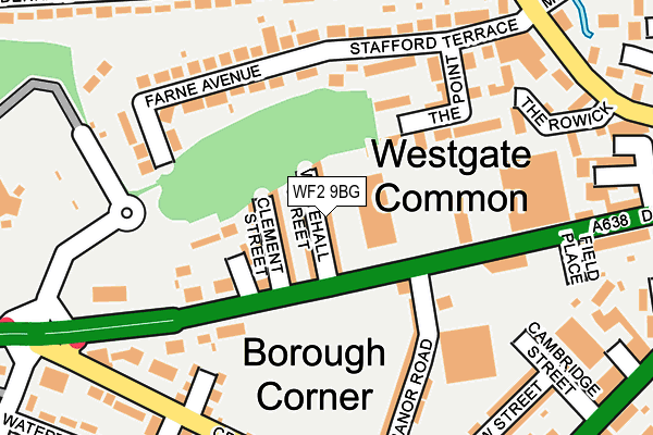 WF2 9BG map - OS OpenMap – Local (Ordnance Survey)