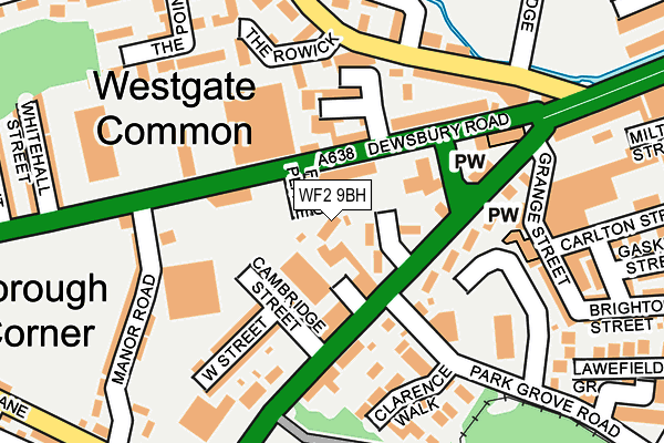 WF2 9BH map - OS OpenMap – Local (Ordnance Survey)