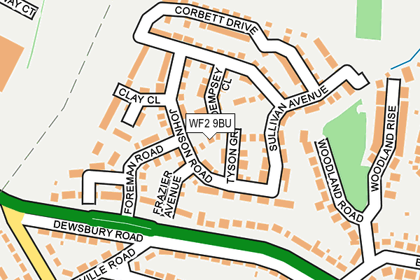 WF2 9BU map - OS OpenMap – Local (Ordnance Survey)