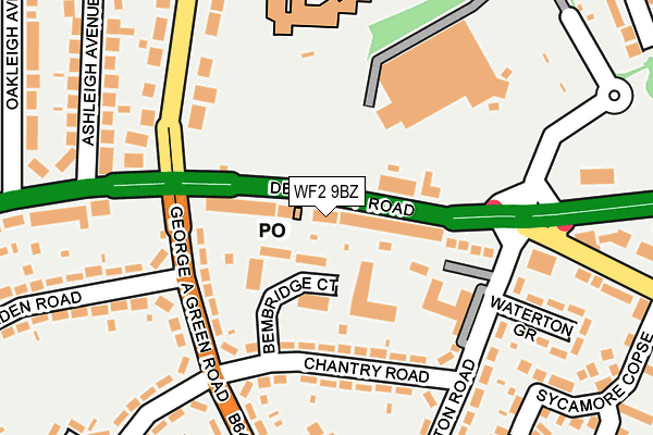 WF2 9BZ map - OS OpenMap – Local (Ordnance Survey)