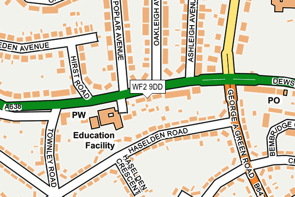 WF2 9DD map - OS OpenMap – Local (Ordnance Survey)
