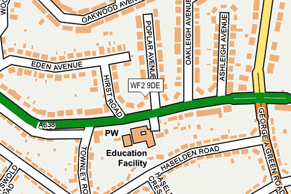 WF2 9DE map - OS OpenMap – Local (Ordnance Survey)