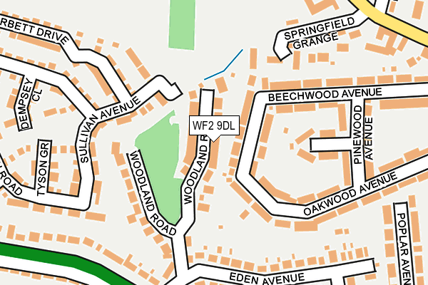 WF2 9DL map - OS OpenMap – Local (Ordnance Survey)