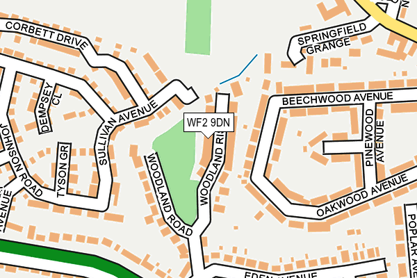 WF2 9DN map - OS OpenMap – Local (Ordnance Survey)