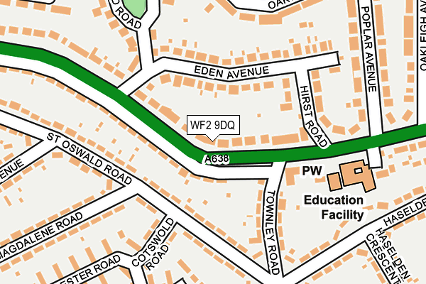 WF2 9DQ map - OS OpenMap – Local (Ordnance Survey)