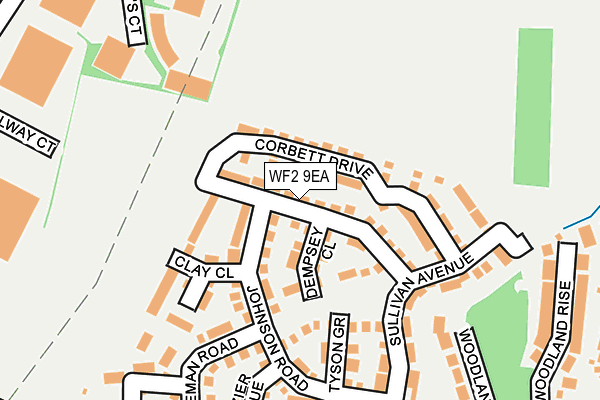 WF2 9EA map - OS OpenMap – Local (Ordnance Survey)