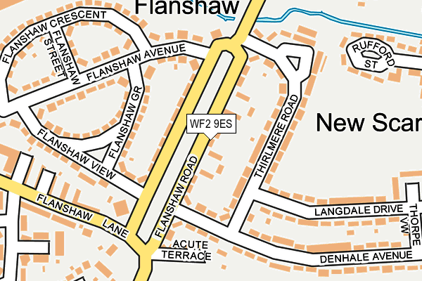 WF2 9ES map - OS OpenMap – Local (Ordnance Survey)