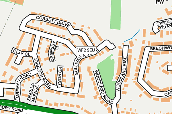 WF2 9EU map - OS OpenMap – Local (Ordnance Survey)