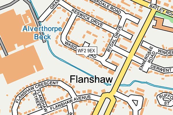 WF2 9EX map - OS OpenMap – Local (Ordnance Survey)