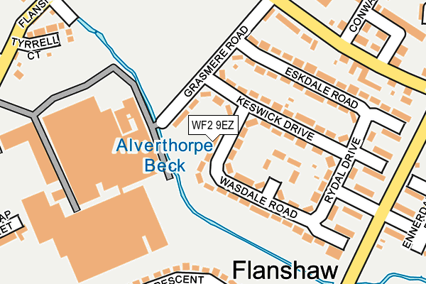 WF2 9EZ map - OS OpenMap – Local (Ordnance Survey)