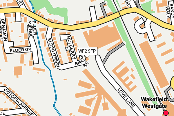 WF2 9FP map - OS OpenMap – Local (Ordnance Survey)