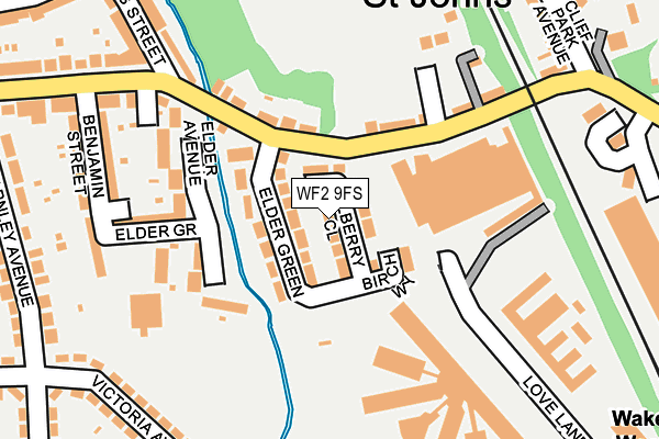 WF2 9FS map - OS OpenMap – Local (Ordnance Survey)