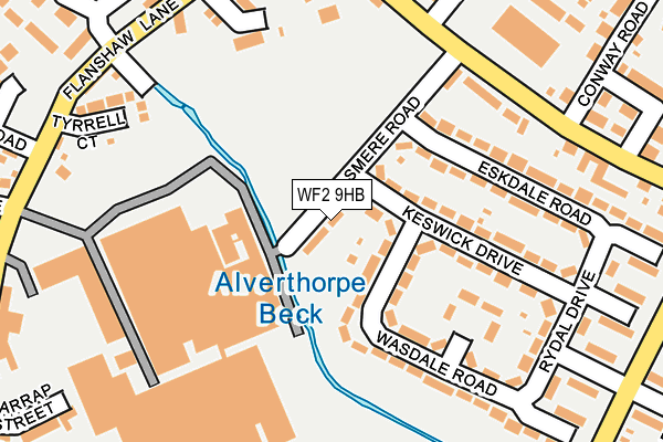 WF2 9HB map - OS OpenMap – Local (Ordnance Survey)