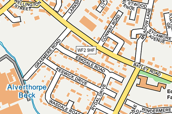 WF2 9HF map - OS OpenMap – Local (Ordnance Survey)