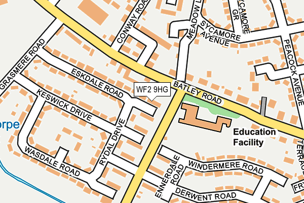 WF2 9HG map - OS OpenMap – Local (Ordnance Survey)