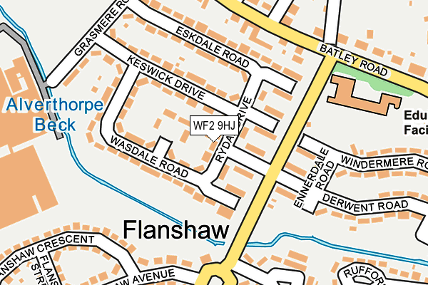 WF2 9HJ map - OS OpenMap – Local (Ordnance Survey)