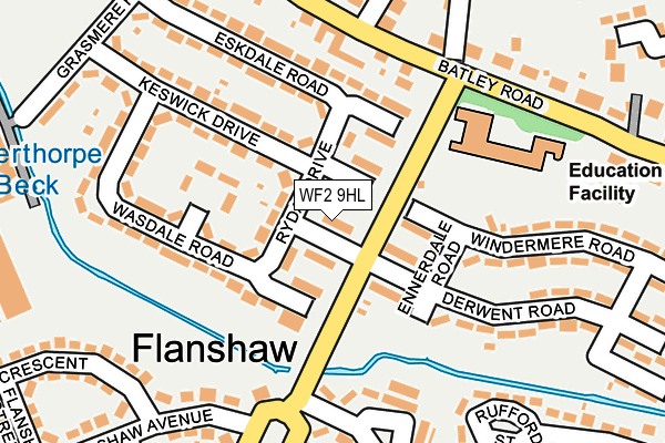 WF2 9HL map - OS OpenMap – Local (Ordnance Survey)