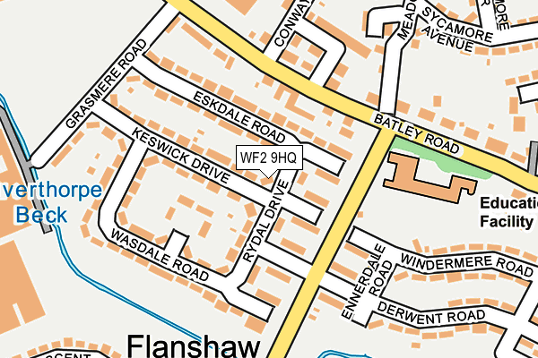 WF2 9HQ map - OS OpenMap – Local (Ordnance Survey)