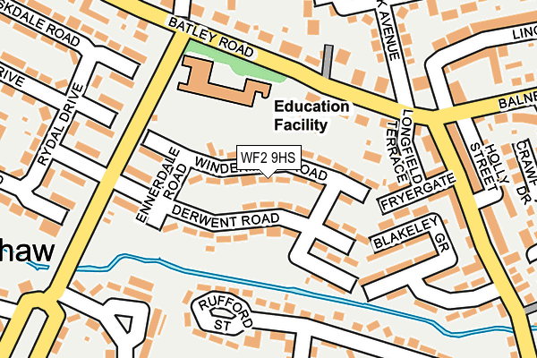 WF2 9HS map - OS OpenMap – Local (Ordnance Survey)