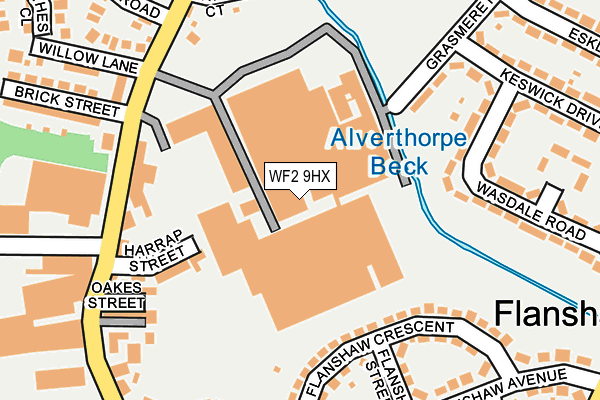 WF2 9HX map - OS OpenMap – Local (Ordnance Survey)