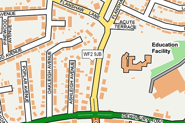 WF2 9JB map - OS OpenMap – Local (Ordnance Survey)