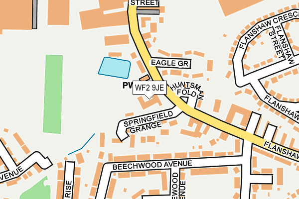 WF2 9JE map - OS OpenMap – Local (Ordnance Survey)