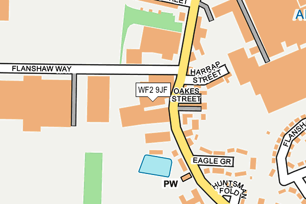WF2 9JF map - OS OpenMap – Local (Ordnance Survey)